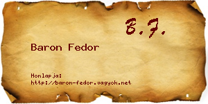 Baron Fedor névjegykártya